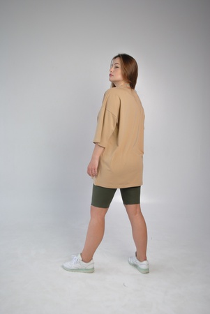 Футболка оверсайз женская бежевая Hi Mate