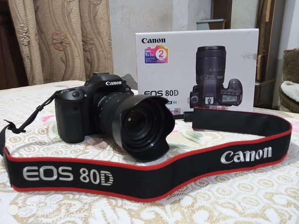 Цифровая зеркальная камера Canon EOS 80D 24,2 МП с объективом Canon 18–55 и памятью 4 ГБ