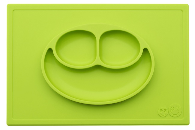 Силиконовая тарелка ezpz Happy Mat Green