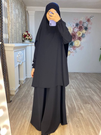 Модель Марьям  Двойка платья и джильбаб  Ткань Маржан ( отличного качества) Размеры 42-48  Цена 18.5$