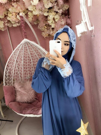 Намазники  с дорогим кружевом пришитым Химаром + капюшон  🌸🧕размер стандарт от 42-52 размера широкий  🌸ткань калифорния  🌸