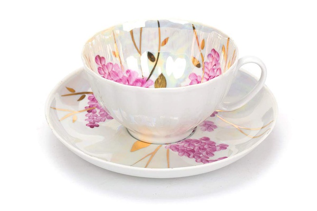Чашка чайная с блюдцем 275мл БЛ Розовая сирень