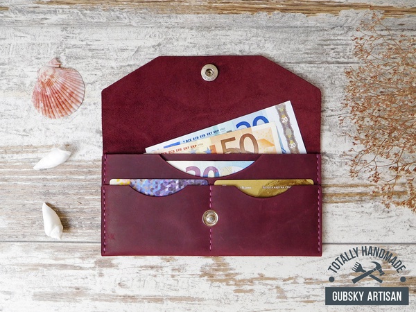 Кошелек женский клатч чехол для телефона "Konvert" 100% кожа handmade