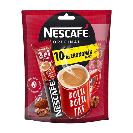 NESCAFE ORİJİNAL 3'Ü 1 ARADA 10 ADET/PAKET