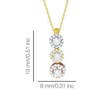 Even & Pétra 14 Ayar Altın Üç Taşlı Kolye