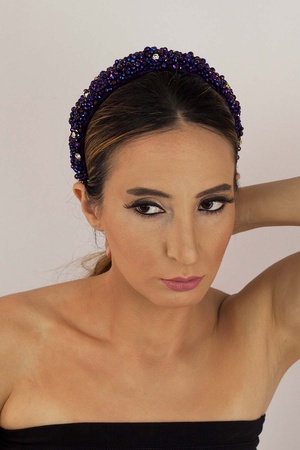 Бижутерия Кристалл Ручной Работы Блестящий Камень Толстый Бархат Корона Слива