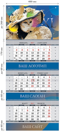Quarterly calendars for 2017 XL-CLASS