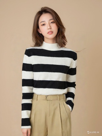 Striped Knitted Sweater for Women