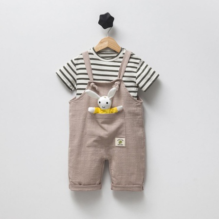 Оптовый комплект из двух частей комбинезона и футболки для мальчика 6-18 мес.