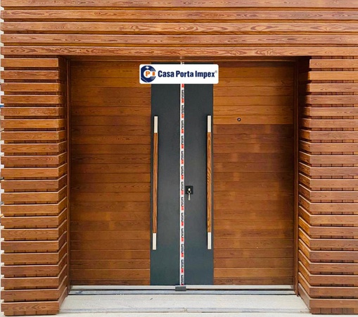 Steel security door & wooden door with frame