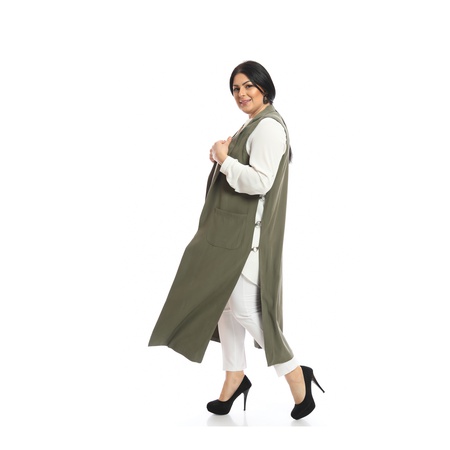 Büyük Beden Yanları Tokalı Yelek