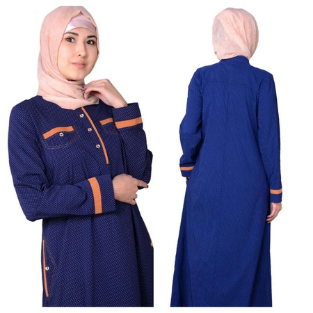 Платье синее в крапинку