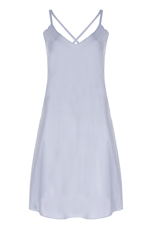 LİNEN - ASKILI BAYAN GECELİK -  AÇIK MAVİ