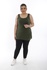 Спортсмен большого размера с нулевым рукавом - хаки (1)