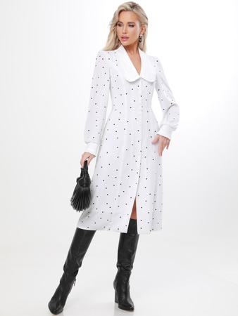 Офисное платье с воротником