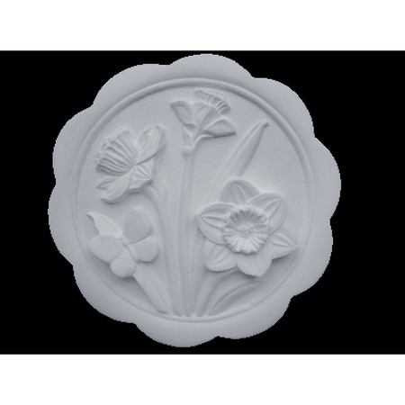 Гипсовое панно Виньетка Нарциссы (Д130*Ш130*В20 мм