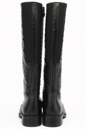 黑色皮毛靴子S204