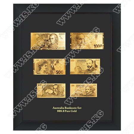 Золотые банкноты в деревянной рамке