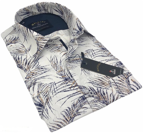 Keten görünümlü % 100 pamuk erkek gömlek