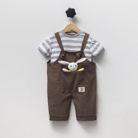 Оптовый комплект из двух частей комбинезона и футболки для мальчика 6-18 мес.