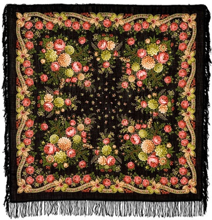 Платки шерстяные с шерстяной бахромой 125×125 см