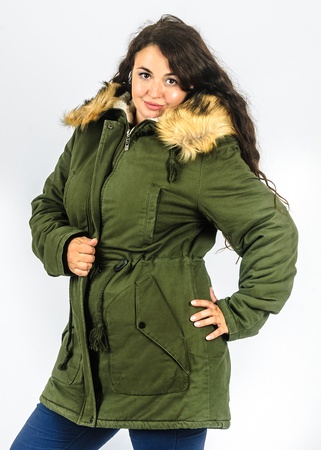 Парка джинсовая на овчине с мехом