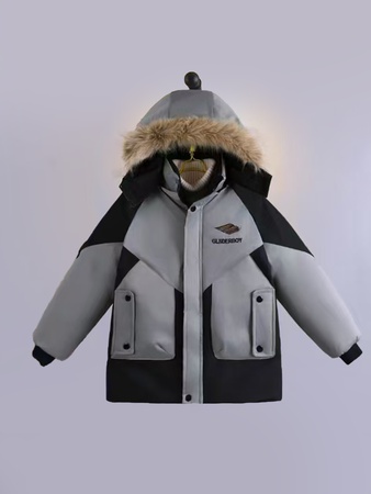 秋冬儿童外套抓绒内衬防水面料保暖棉服