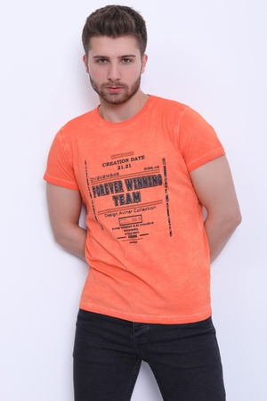 BASKILI YIKAMALI 2093 MODEL ERKEK TİŞÖRT