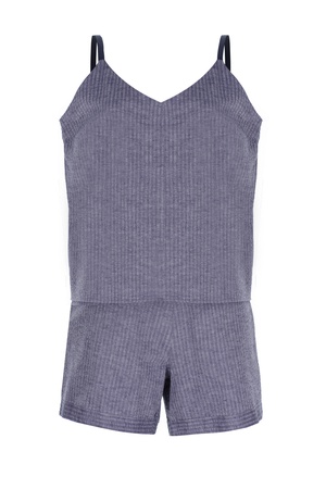 Gofre askılı -şort takım -Antrasit