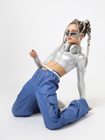 Брюки с металлическим напылением