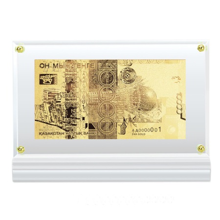 Банкнота EPOS "100$" в акриле покрытие золото