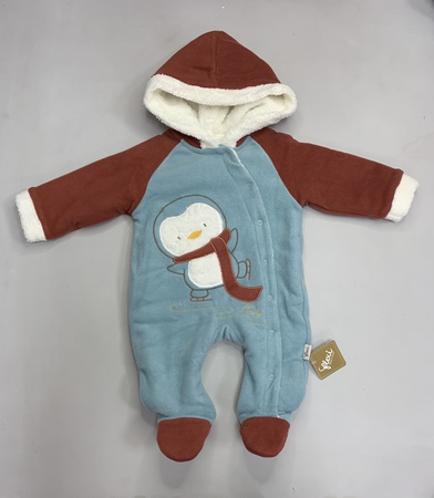 Человечик комбез на махре с капюшоном flexi baby