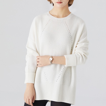 Kadınlar için beyaz kaşmir kazak 2021 yeni mizaç rahat eğlence batı tarzı kazak örgü kazak