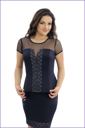 Платье с перфорированной отделкой