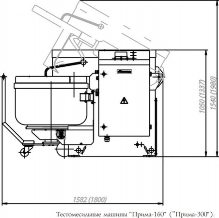Тестомесильная машина с подкатной дежой "Прима-160