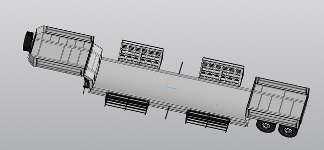Трал низкорамный для перевозки пластиковых труб и Бочек из пластика диаметром до 5 метров