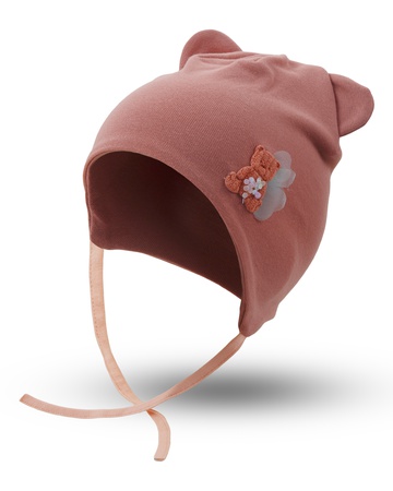 Шапка трикотажная  для новорожденных на завязках