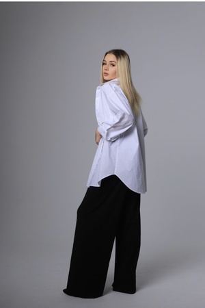 Женские брюки палаццо на завышенной талии