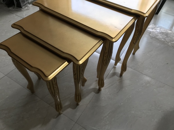 Gold Altın Lake Boyalı 4 Lü Sehpa