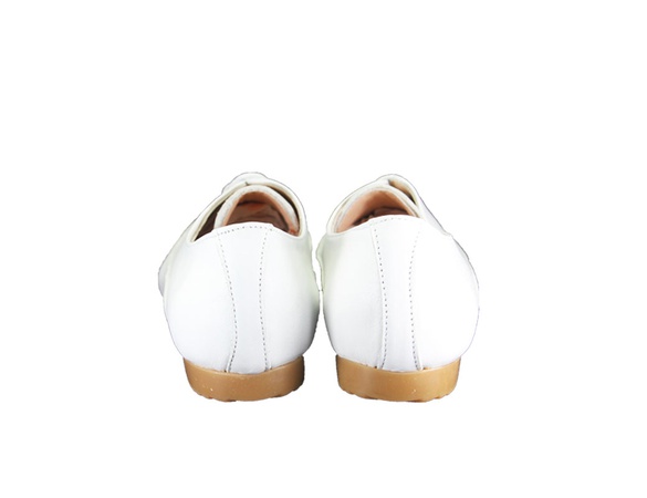 Genuine Leather,  White, Laced, Oxford, Casual, Handmade, Women Shoes
