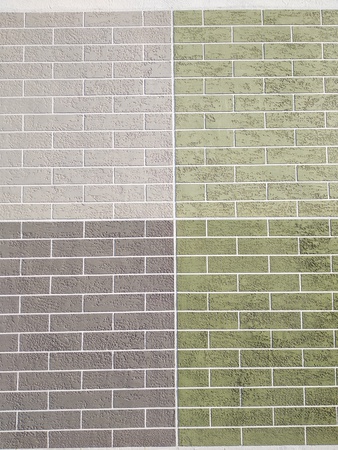 Liquid travertine, mineral chips, flock