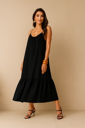 Лёгкий сарафан миди с тонкими бретелями