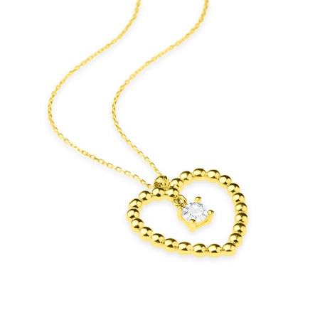 Колье Dorica Ball Heart с одним камнем Even & Pétra из 14-каратного золота