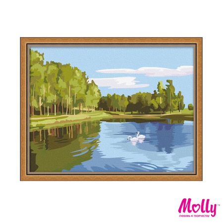 Картина по номерам Лесное озеро