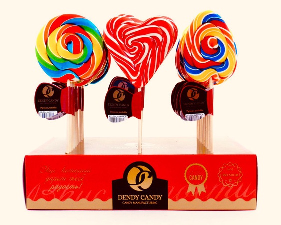 Карамель на палочке крученая 30 гр Dendy Candy