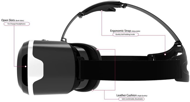 42 mm Ayarlanabilir Lensli AuraVR Pro Oyun VR Kulaklık Gözlükleri