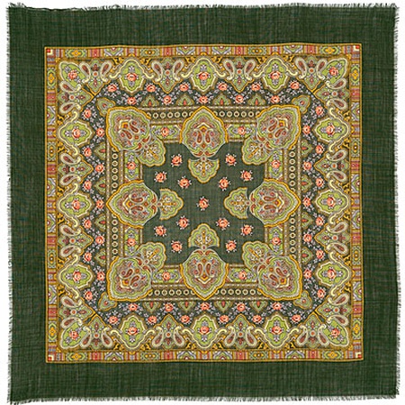 Платки шерстяные с осыпкой (оверлоком) 72×72