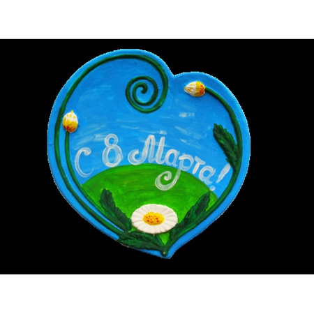 Гипсовая основа для декупажа Сердечко с ромашкой (