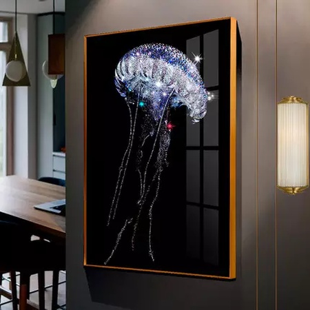 工厂批发最新设计印刷玻璃框架墙面装饰抽象帆布绘画艺术品热销