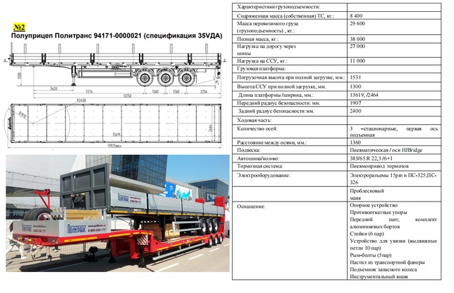 Тралл для перевозки крупногабаритных грузов